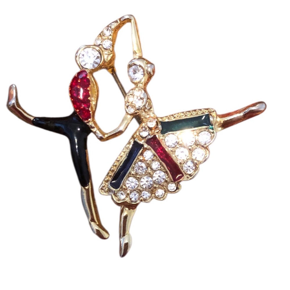 Vintage Ballroom Couple Dancing Brooch